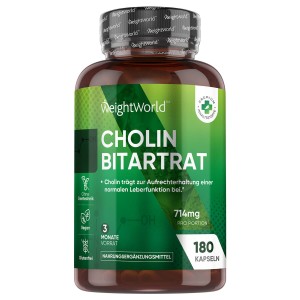 WeightWorld Bitartrate de choline 714 mg 180 gélules
