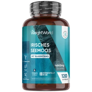 Hochdosierte Sea Moss Kapseln – 4000 mg für Ganzkörper-Gesundheit. Vegan & Glutenfrei | 120 Kapseln.