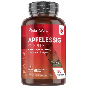 Apfelessig Komplex | 180 Kapseln - Apfelessig Komplex mit 1.860 mg pro Dosis | Online bestellen