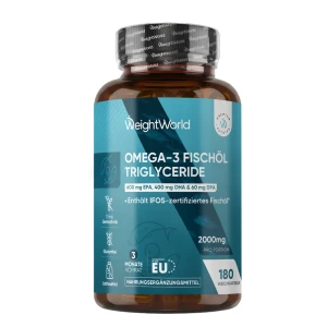 Omega-3 Fischöl in Triglyceridform | 180 Stück | WeightWorld