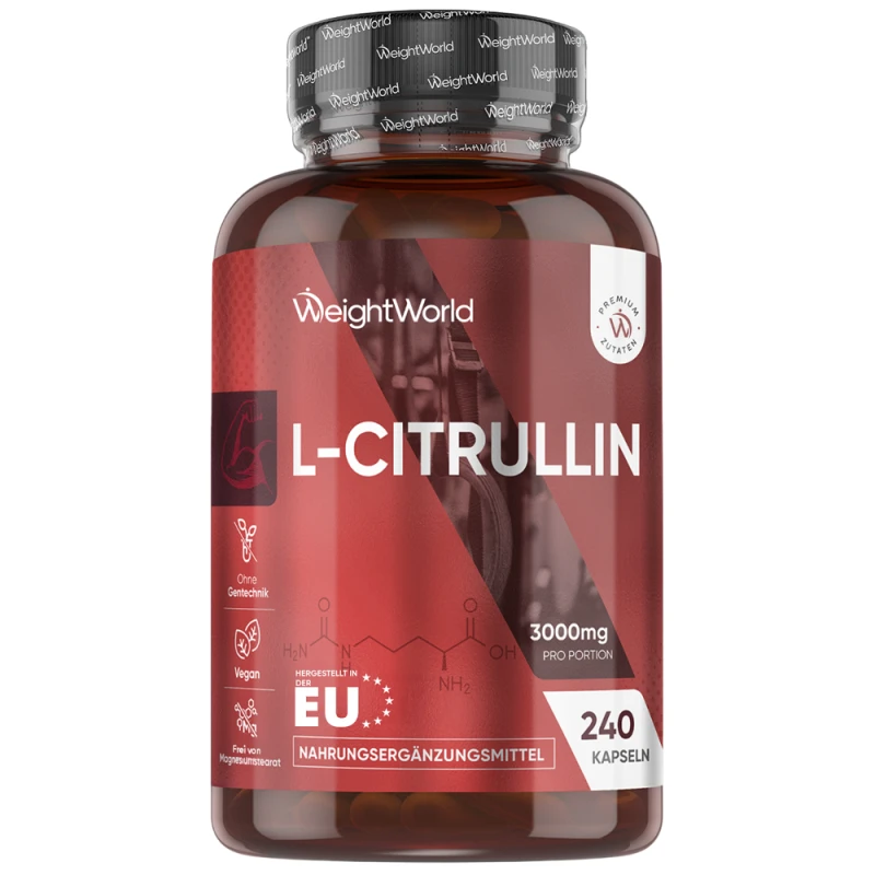 L-Citrullin 3000 mg 240 Kapseln für Muskelaufbau