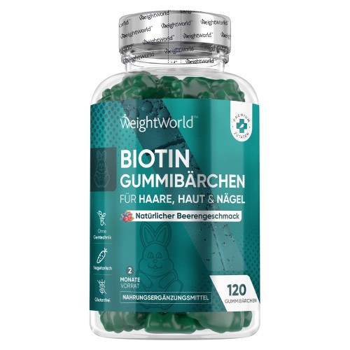 Gummibärchen für Haare, Haut & Nägel - Kaubare Beauty Ergänzung mit Vitaminen - 120 Gummibärchen