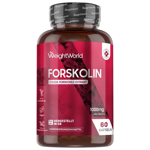 Forskolin Kapseln - 1000 mg 60 Kapseln - Vegan - Hilft Ihnen bei Ihren Gewichts Zielen und hoher Kraft