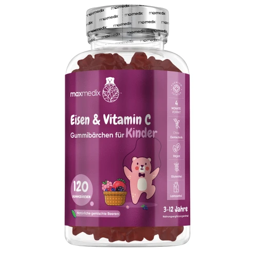 Vitamin C & Eisen 120 Gummibärchen für Kinder | WeightWorld