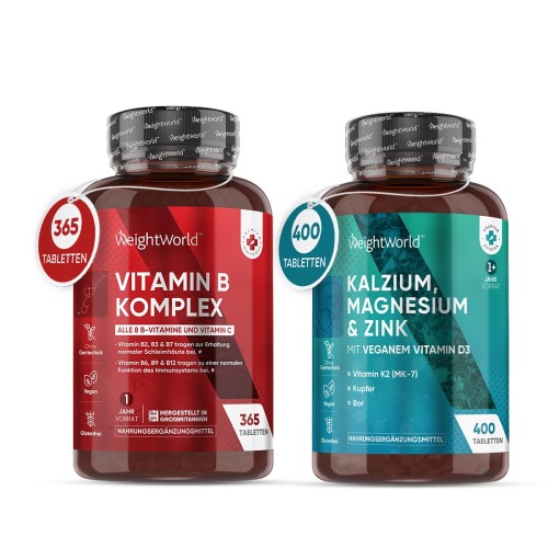 Gesundheit beginnt hier: Vitamin B Komplex & Kalzium, Magnesium & Zink mit Vitamin D3
