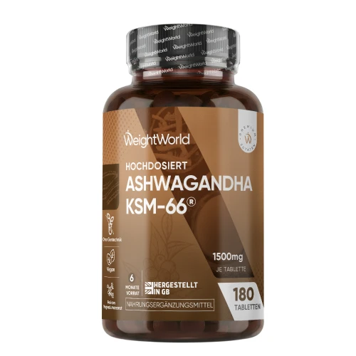 Ashwagandha KSM-66 | hochdosierte 1.500 mg | 6 Monate Vorrat | Online bestellen