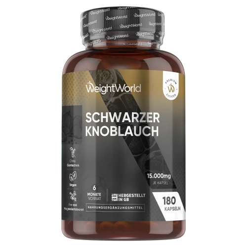 Schwarzer Knoblauch 15000mg, 180 Kapseln | Ideal für Ihr Herz | WeightWorld