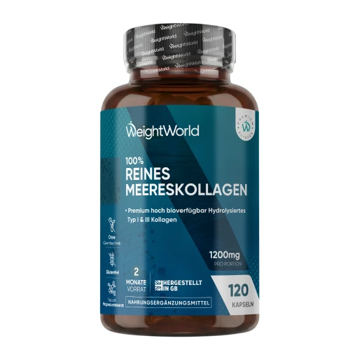 Reine Meereskollagen Kapseln | 1170 mg NatiCol® Meereskollagen Typ 1 pro Dosis | 120 Kapseln - Vorrat für 2 Monate | Online bestellen