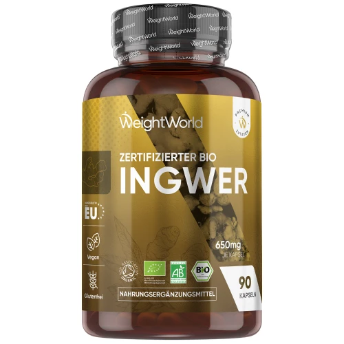 Bio Ingwer Kapseln | 90 Kapseln, 650 mg pro Dosis | Online bestellen