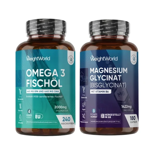 Omega 3 + Magnesium Glycinate Duo Set - 20% sparen | WeightWorld