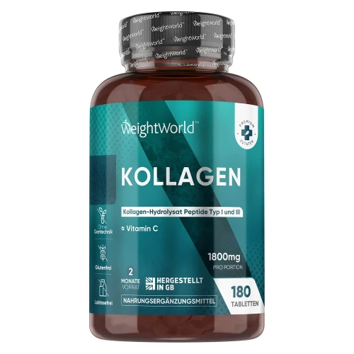 Kollagen und Vitamin C | 180 Tabletten, 1.800 mg Meereskollagen | Online bestellen